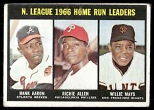 POOR WILLIE MAYS HANK AARON HOF 1967 TOPPS #244 ALLEN CREASED VINTAGE TPHLC-5049