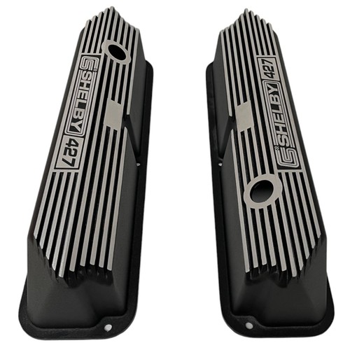 Ford FE Tall SHELBY 427 Black Valve Covers - Die-Cast Aluminum - Ansen USA - Bild 6 von 10