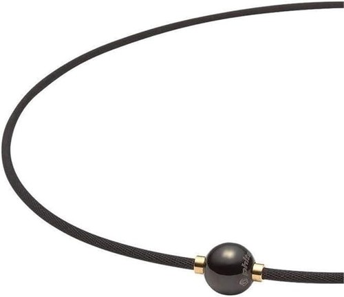 Yuzuru Hanyu Phiten Necklace RAKUWA Neck Mirror ball Black 40cm JP - Picture 2 of 4
