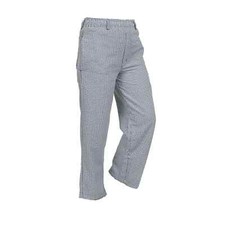 Mercer Culinary M60030HTL Millennia Unisex White Hounds Tooth Cook's Pants - L