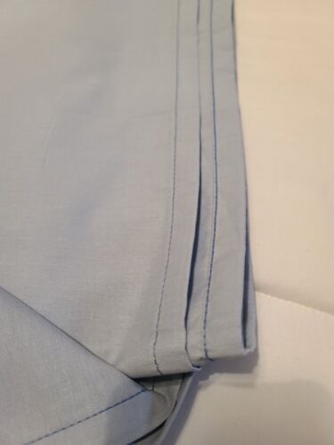 Wamsutta Cotton Queen Flat Sheet Blue Solid 98x88 Vintage - Picture 3 of 4