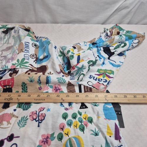 John Mark Womens Retro American Cities 3/4 Sleeve Button Up Shirt Size 2X 53 - Picture 13 of 15