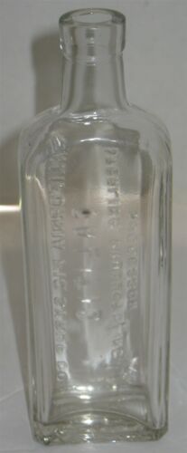 Jarrón botella vidrio transparente California Fig Syrup Co vintage utilería granero volteo excavación - Imagen 3 de 6