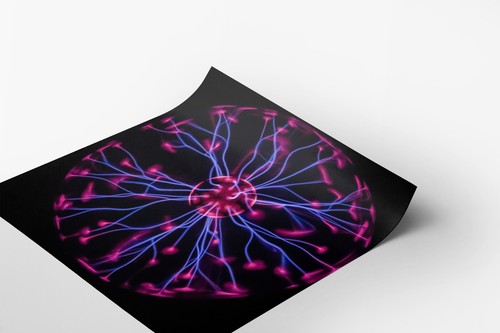 Plasma Ball Globe Lightning Science Electricity Photo Poster Print 24 x 24 in - Picture 2 of 2