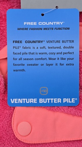Free Country Venture Butter Pile Pullover Fleece Coral Blush Women's S Sweater - Picture 10 of 15