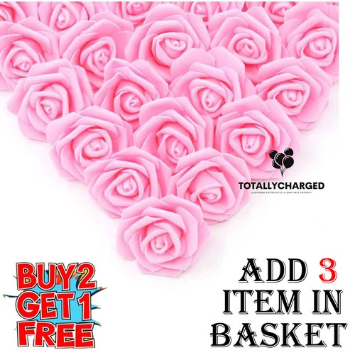 50Pcs 6CM Large Artificial Flowers Foam Rose Heads Bouque Wedding Party Decor UK - Picture 8 of 16