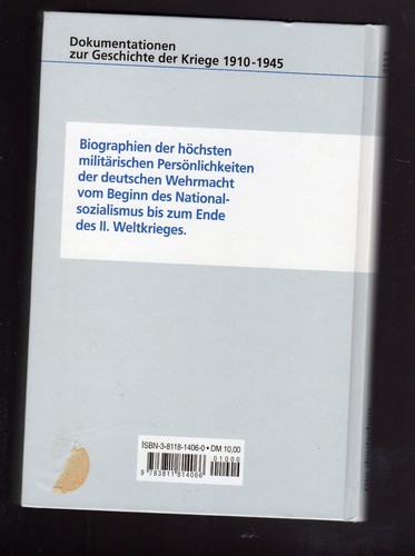 DIE DEUTSCHEN GENERALFELDMARSCHÄLLE UND GROßADMIRALE 1933-1945 Dr. GERD F. HEUER - Bild 2 von 2