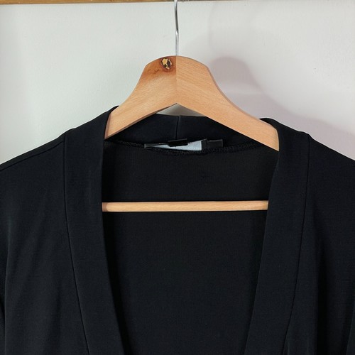 Sportscraft Blouse Top Womens Large Black Wrap Tie Side Short Sleeve V-Neck - Picture 4 of 10
