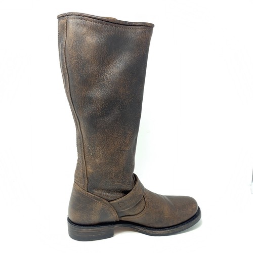 Frye Womens Sz 6 M Veronica Tall Redwood Leather Riding Boots $298 Pull On - Imagen 3 de 10