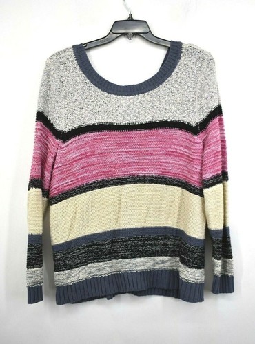 Caslon Women Multicolored Crewneck Long Sleeves Striped Marl Pullover Sweater 1X - Bild 2 von 8