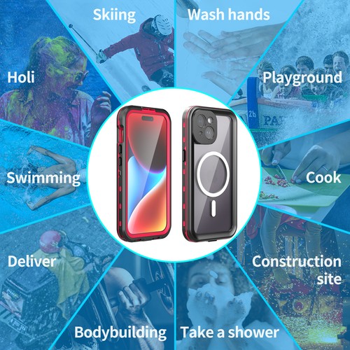 For iPhone 15 Pro Max 15 Plus Waterproof Case Full Body MagSafe Magnetic Cover - Picture 12 of 15