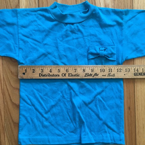 VTG 80s McKids Pocket T-Shirt Blue Single Stitch USA Mcdonalds L 6X - Picture 9 of 12