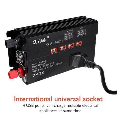 Inversor de energía para automóvil de 7000 W CC 12 V a CA 110 V 220 V onda sinusoidal convertidor solar LCD - Imagen 79 de 191