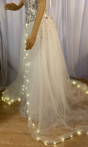 Exquisite Wedding Dress Rhinestone Accents Led Lighting 4/6 Size - Picture 9 of 10
