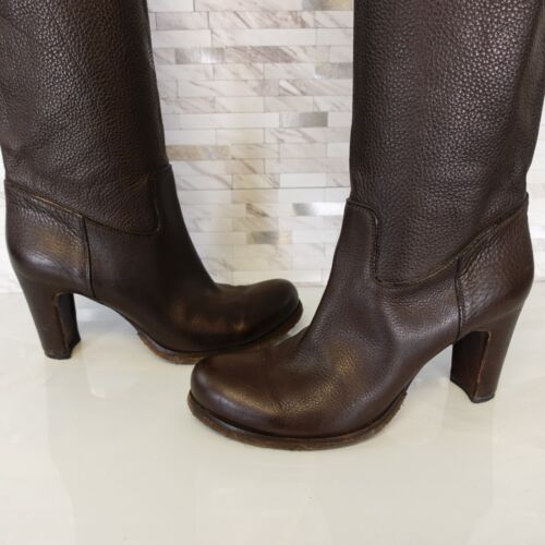 Botas Roberto Del Carlo Cuero 38 7 Pull On Hasta la Rodilla Tacón Alto $695 - Imagen 8 de 14