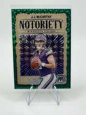 2024 Panini Mosaic - Notoriety Green Mosaic Prizm #21 J.J. McCarthy (RC)