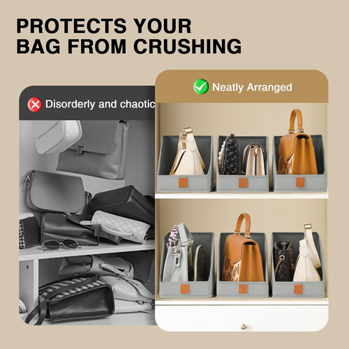 Closet Organizers for Purses and Bag Storage, Small Storage Bins Foldable, Stora - Picture 3 of 12