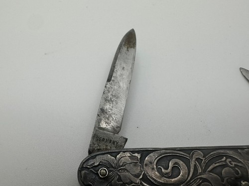 Antique Germany Sterling Silver Whittler  3 Blade Pocket Knife Nice - Picture 2 of 11
