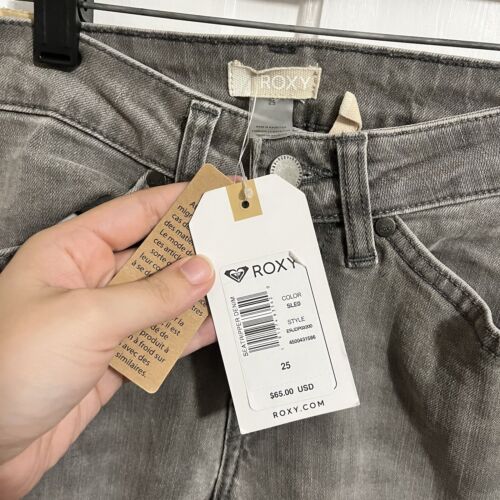 Pantalones de mezclilla Roxy Seatripper ajustados grises para mujer talla 25 O - Imagen 3 de 9