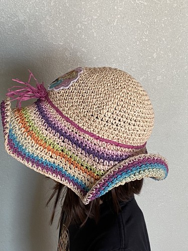 The Disney Store Frozen Elsa Sun Hat Wide Brim XS/S 3-6 years Summer - Picture 2 of 7