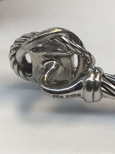 David Yurman Sterling Silver 3mm Infinity Pave Diamond Bracelet - Picture 5 of 6