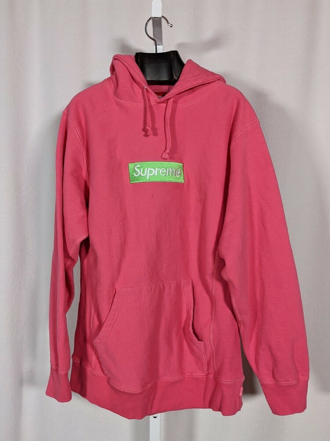 Supreme FW17 Magenta Lime Green Box Logo Hoodie Medium