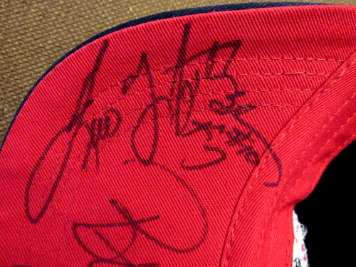 DEREK JETER ROY HALLADAY TINO MARTINEZ SIGNED AUTO PRO-AM CAP HAT JSA LOA BEAUTY - Picture 3 of 8