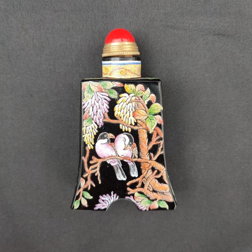 vintage chinese snuff bottle hand painted flower bird love gift beautiful Art - Picture 4 of 5