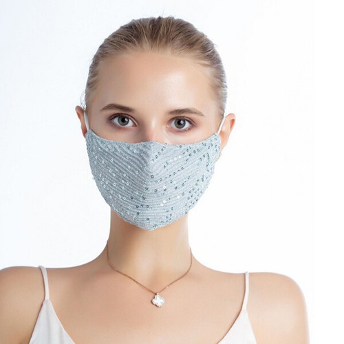 Máscaras faciales de fiesta ostentosas lentejuelas ligeras reutilizables de tela máscaras lavables - Imagen 4 de 30