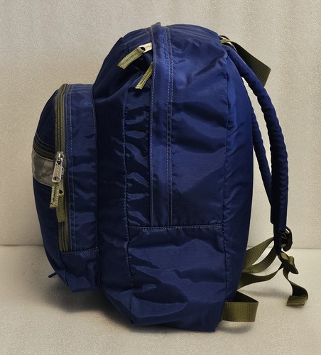 Vtg 90s Retro LL Bean Adult Backpack Reflective Nylon Royal Blue Daypack Hiking - Picture 11 of 20