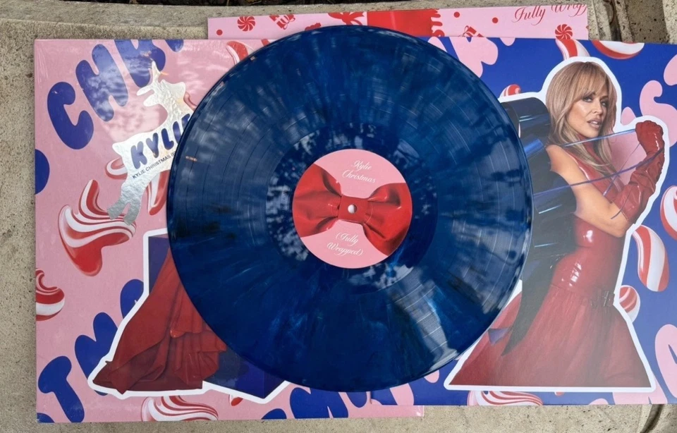 Kylie Minogue - Kylie Christmas (Fully Wrapped) Blue Marble Vinyl London Popup - Image 2 of 3