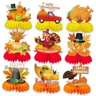 9 PCS Thanksgiving Honeycomb Centerpieces, Pumpkin Honeycomb Table Turkey