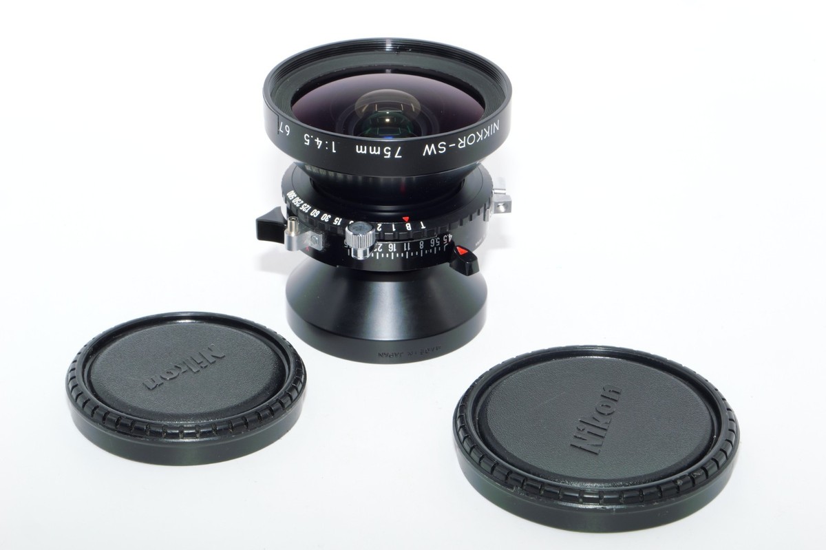Nikon Nikkor-SW 75mm レンズ Nikon NIKKOR-SW 75mm f4.5 Wide Angle Large Format Lens