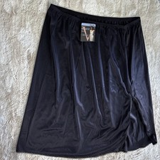 NWT Vassarette half slip Size 2XL 24" Black Lace Trim Anti Static New Nylon