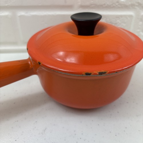 Cacerola vintage Le Creuset hierro fundido llama naranja 14 con tapa - Imagen 6 de 23