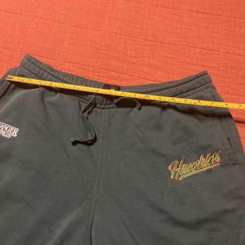 H&M x STRANGER THINGS MEN'S Sweatpant Jogger Green Hawkins Size Xtra Large - Picture 6 of 7