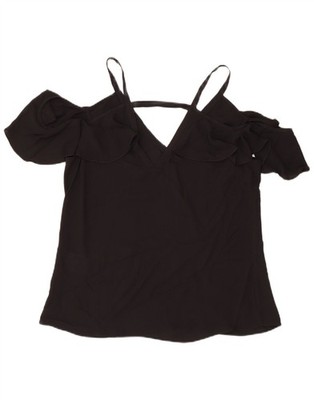 BCBGMAXAZRIA schulterfreies Damenoberteil UK 2 2XS schwarz Polyester DF26