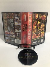 WWF Raw- Sega Genesis1994 Complete in Box Tested and Works Pre Owned