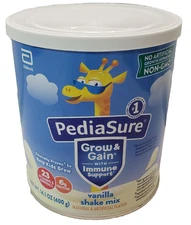 PediaSure Grow & Gain with Immune Support Shake Mix Powder, Vanilla, 14.1 oz