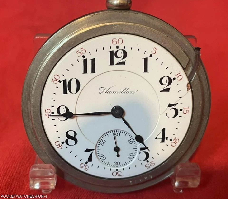 ESCASO RELOJ BOLSILLO HAMILTON 1911 GR 940 21J 18s GRADO FERROCARRIL CARA ABIERTA FUNCIONA Foto 3 de 4