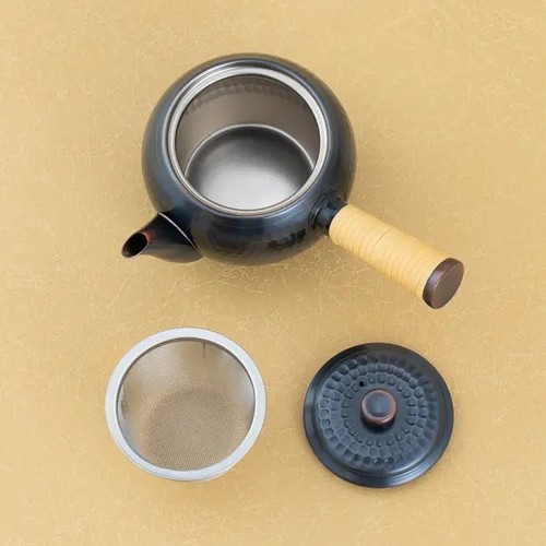 Japanese Copper Kyusu Teapot with Strainer Yokote Side-Handle Made in Japan - Picture 3 of 5