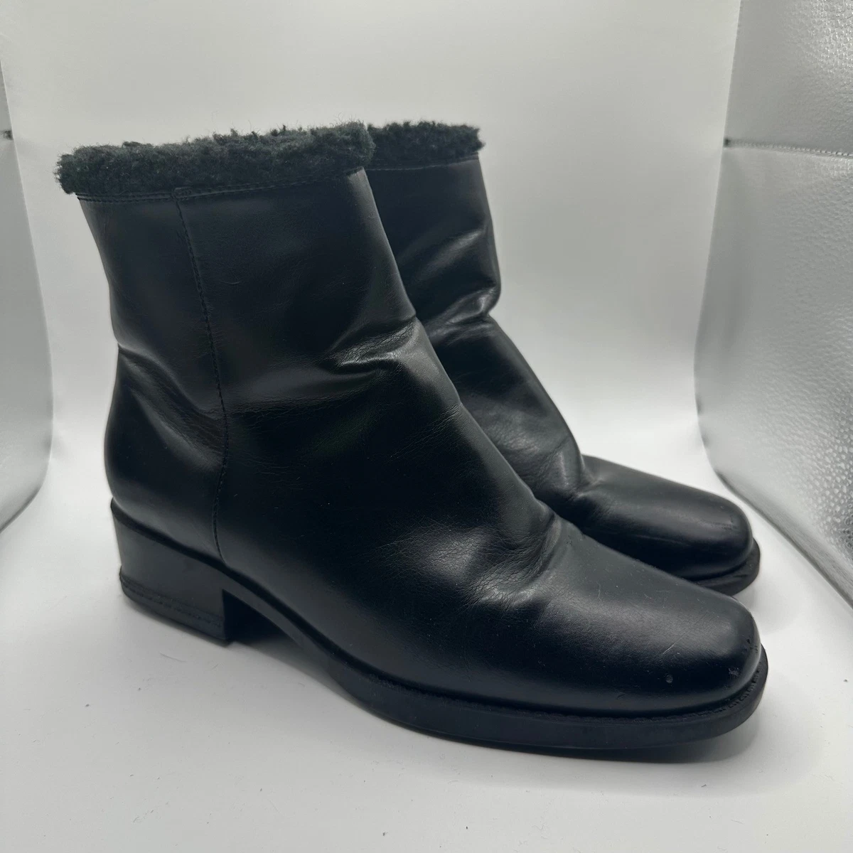 Naturalizer Leather Faux Fur Lace Up Winter Boots | Black | 8M Naturalizer Faux Fur Boots for Women | eBay main image 3