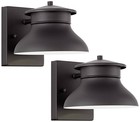 Modern Wall Light Sconces Set of 2 Black Hardwired 7" LED Fixture Bedroom Vanity
