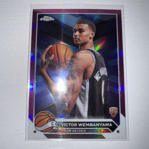 Topps Chrome 2023-24 Victor Wembanyama Pink Refractor RC NBA Trading Card - Bild 1 von 2