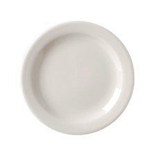 Vertex China VNR-6 Vista 6.63" White Narrow Rim Plate - 36 / CS