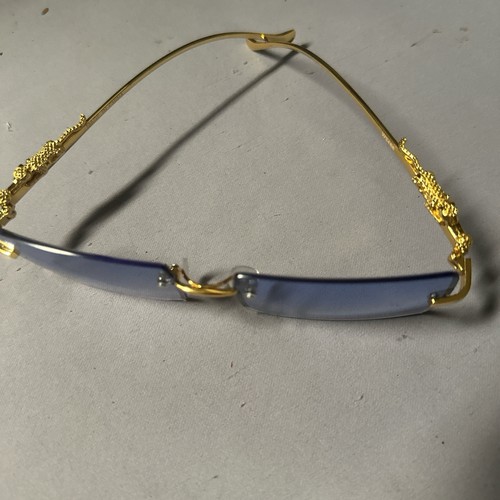 Sonnenbrille blau und gold randlos - Bild 4 von 5