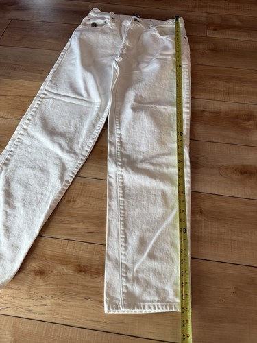 Vintage Tommy Hilfiger weiße dicke Jeans Herren 36x34 Flagge Baggy Denim Y2K Street - Bild 9 von 19