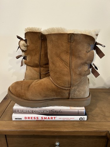 Ugg Chestnut Bailey Bow Boots Size 10 - Bild 2 von 11