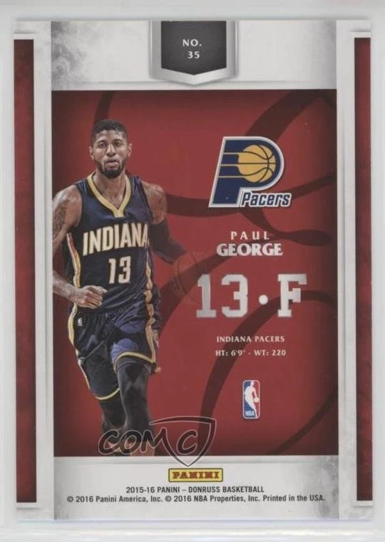 2015-16 Panini Donruss Elite Extra Edition Paul George #35 - Image 2 of 2