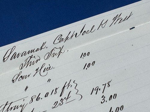 1869 Receipt Schooner Savannah, Capt. Joel K. West ~ Lumber, Services, Freight - Picture 3 of 15